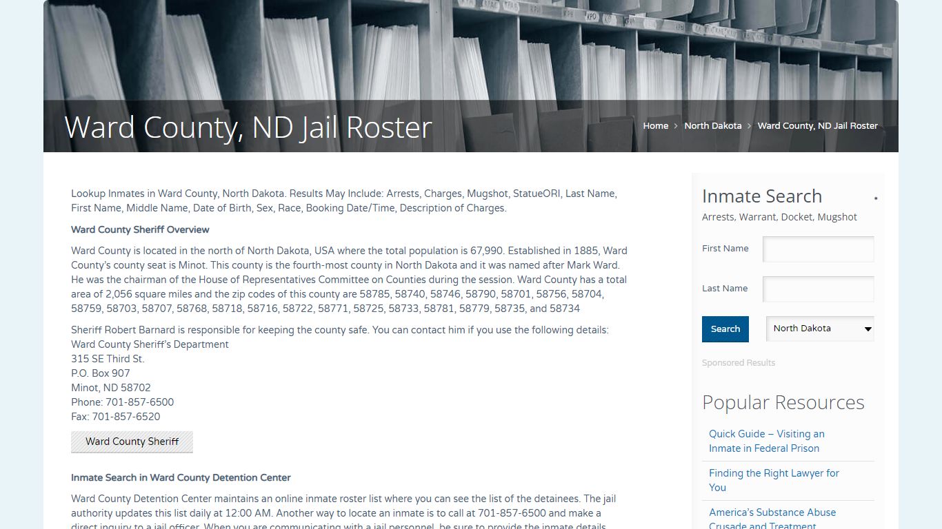 Ward County, ND Jail Roster | Name Search